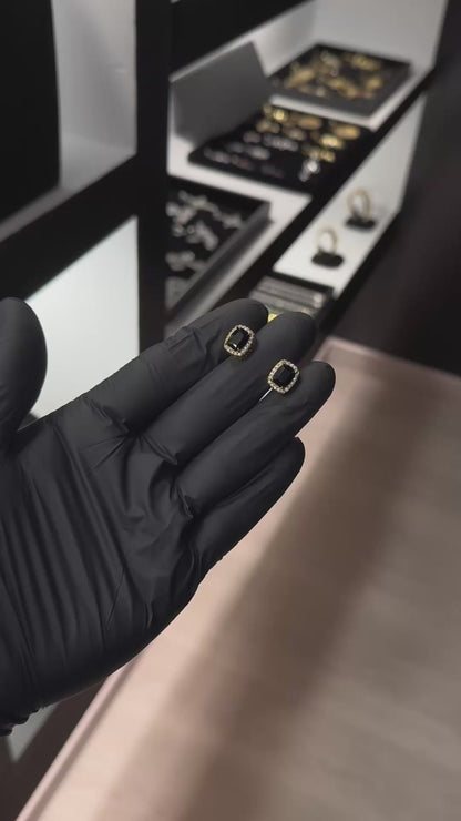 Cubic Black - PENDIENTES GOLD