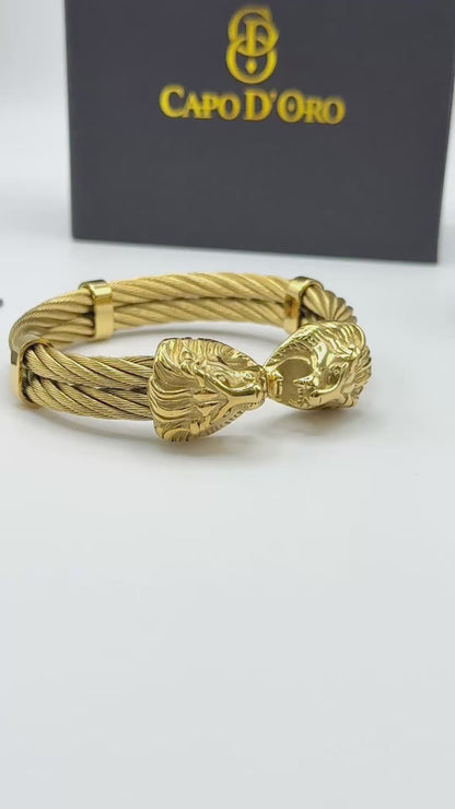 Leone Gemello · Brazalete Sólido Chapado en Oro 18k