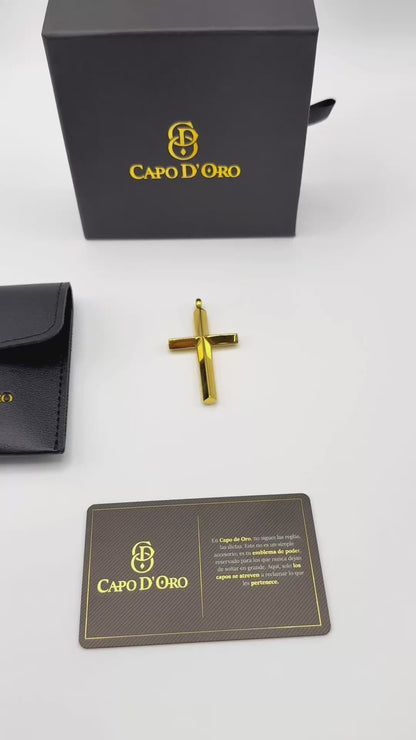 Crux Lux - Colgante Solido Chapado en Oro 18K