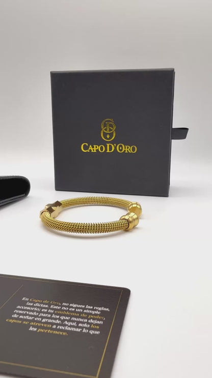 Cobra Milano - Brazalete Sólido Chapado en Oro 18k