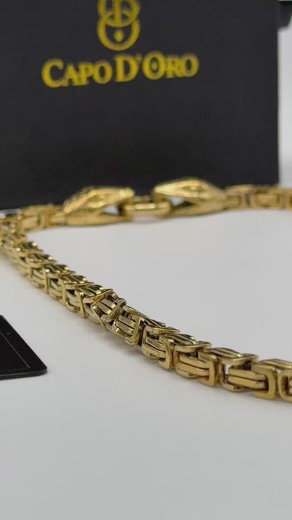 Víbora Imperial - Cadena Solida Chapada en Oro 18k