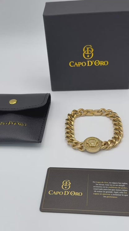 Medusa - Brazalete Sólido Chapado en Oro 18k