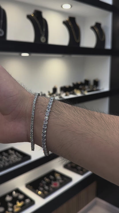 Tenis - BRAZALETE SILVER 3mm / 5mm